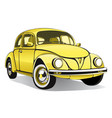 vintage car retro cartoon yellow cars vector image