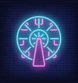 ferris wheel neon sign vector image