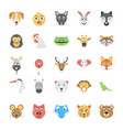 flat icon set of animals and birds vector image