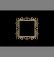 golden square frame logo design vector image