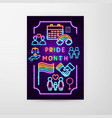 pride month neon flyer vector image