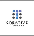 abstract letter t logo design templatetechnology vector image