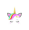 unicorn with eyelashes vector image vector image