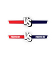 versus logo blue vs red letters competition vector image
