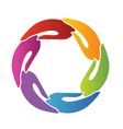 hands teamwork around logo vector image vector image