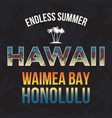 hawaii beach with palm tree t-shirt design vector image vector image