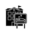 hotel black glyph icon motel building sleeping vector image vector image
