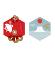 japanese pattern and icon oriental new year card vector image