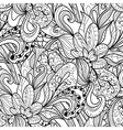 monochrome seamless abstract hand-drawn elements vector image