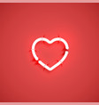 realistic neon heart with tubes vector image vector image