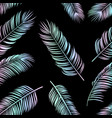 seamless holofraphic pattern with palm leaves vector image vector image