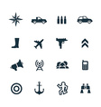 war icons set vector image vector image