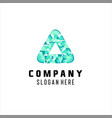 abstract triangle logo with pixel motif vector image