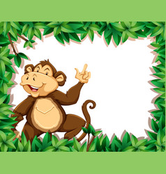 Monkey in nature frame Royalty Free Vector Image