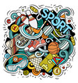 sport cartoon doodle funny art design vector image