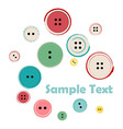 group of sewing buttons with sample text vector image