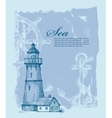 hand drawn lighthouse vector image