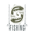 vintage fishing design template vector image