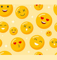 Yellow smiles background emoji texture Royalty Free Vector