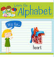 flashcard letter h is for heart vector image
