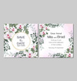floral template for wedding invitations pink royal vector image vector image