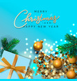 merry christmas and happy new year banner xmas vector image