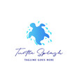 modern ocean turtle water wave splash logo design vector image vector image
