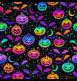 seamless pattern of bright multicolored halloween vector image vector image