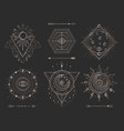 set sacred geometric symbols and figures vector image
