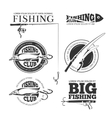 vintage fishing labels logos emblems set vector image