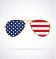 cool gold rim aviator sunglasses with usa flag vector image