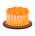 birthday cake on white background vector image vector image