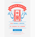 summer holidays beach party flyer typography night vector image