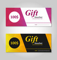 pink gold gift voucher template layout design set vector image