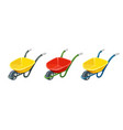 wheelbarrow gardening tools vector image vector image