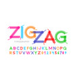 zigzag font stitched with thread embroidery vector image vector image