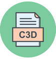 c3d file document icon vector image vector image
