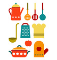 colorful kitchen utensil set vector image vector image