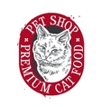 pet shop logo design template food or cat vector image vector image
