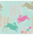 rabbit seamless texture endless vector image vector image