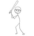cartoon of male baseball player batter vector image