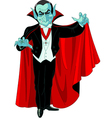 Cartoon dracula in coffin Royalty Free Vector Image