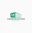 m letter construction 3d perspective logo icon vector image vector image