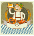 vintage oktoberfest posterl label with man vector image