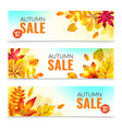 banners with fall leaves autumn season discount vector image vector image