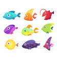 cartoon fish underwater ocean sea animals vector image