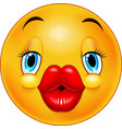 cute kissing emoticon vector image vector image