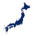 map japan in blue colour vector image vector image