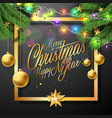 merry christmas on black vector image vector image