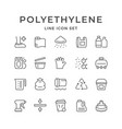 set line icons polyethylene or polythene vector image